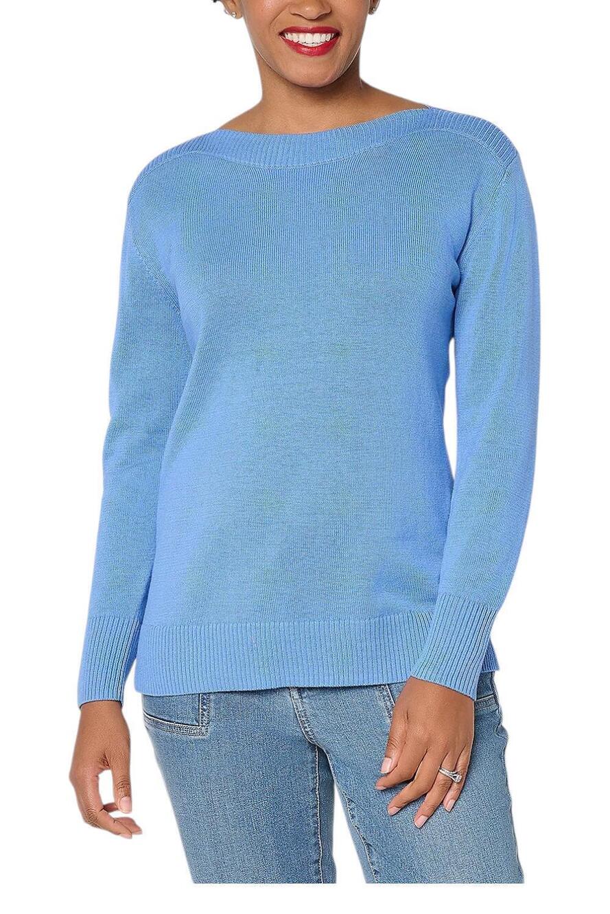 Belle by Kim Gravel Women's Kim's Boat Neck Sweater Perfect Peri - Regular